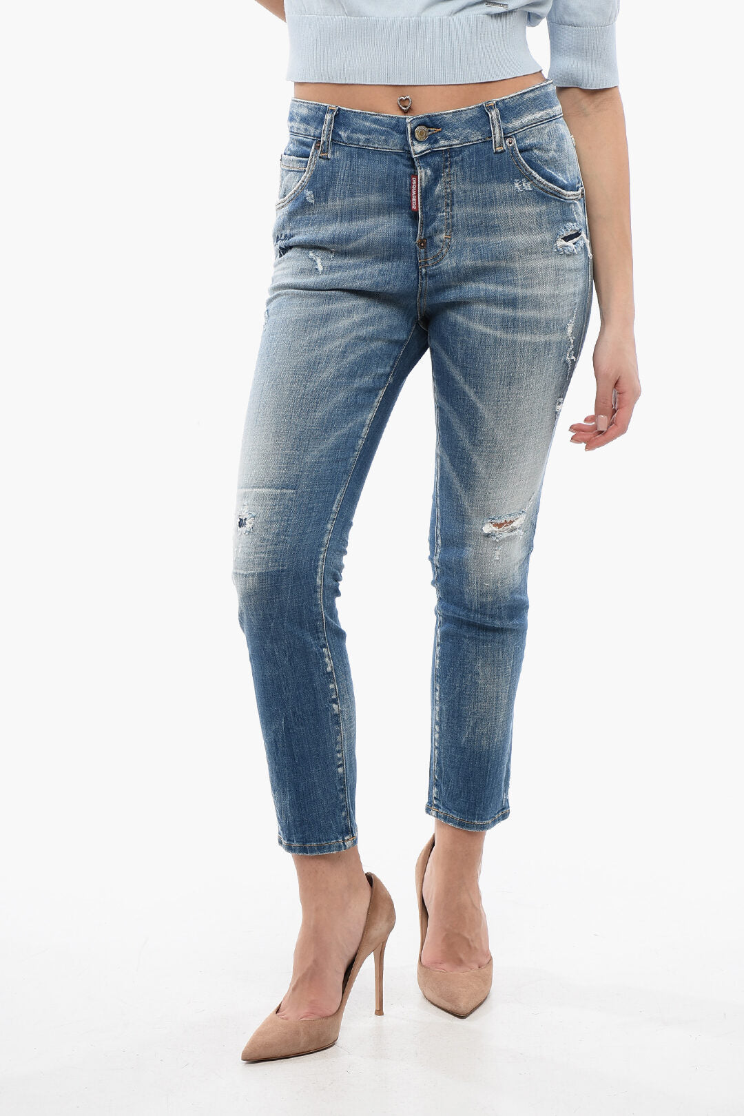 Dsquared2 2750~Delavè Denim Cool Girl Fit Jeans 14cm