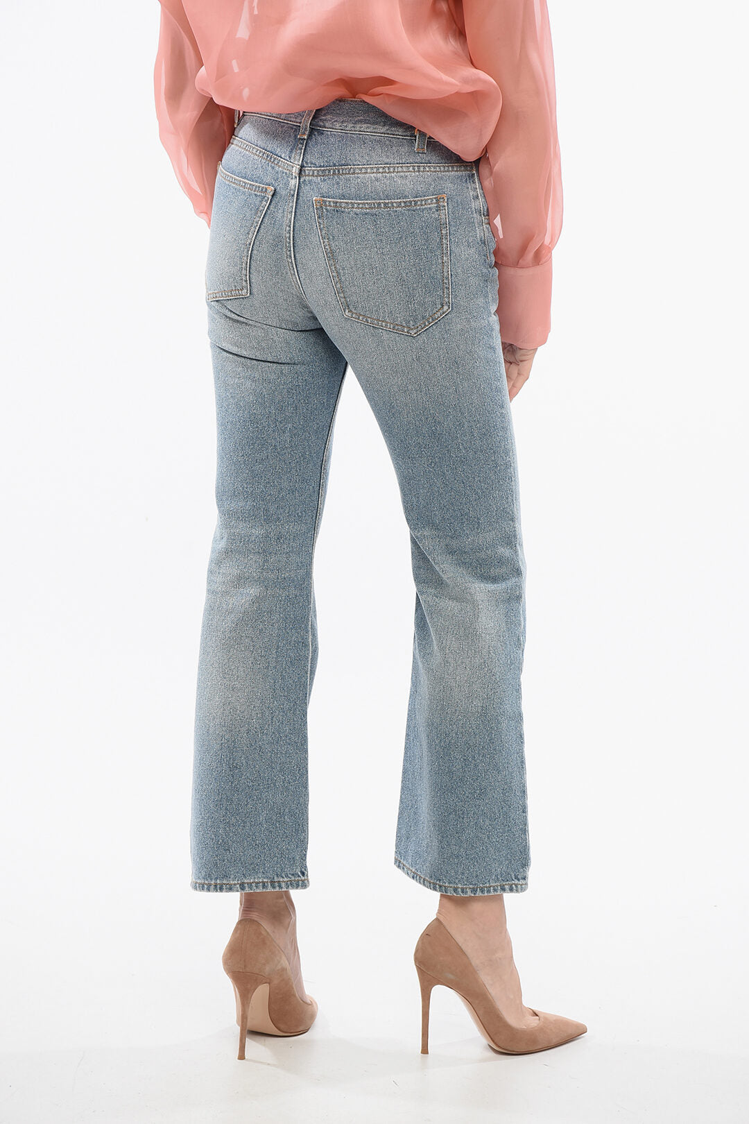 Chloé 2750~Flared Fit Denim Jeans Light Wash 23cm