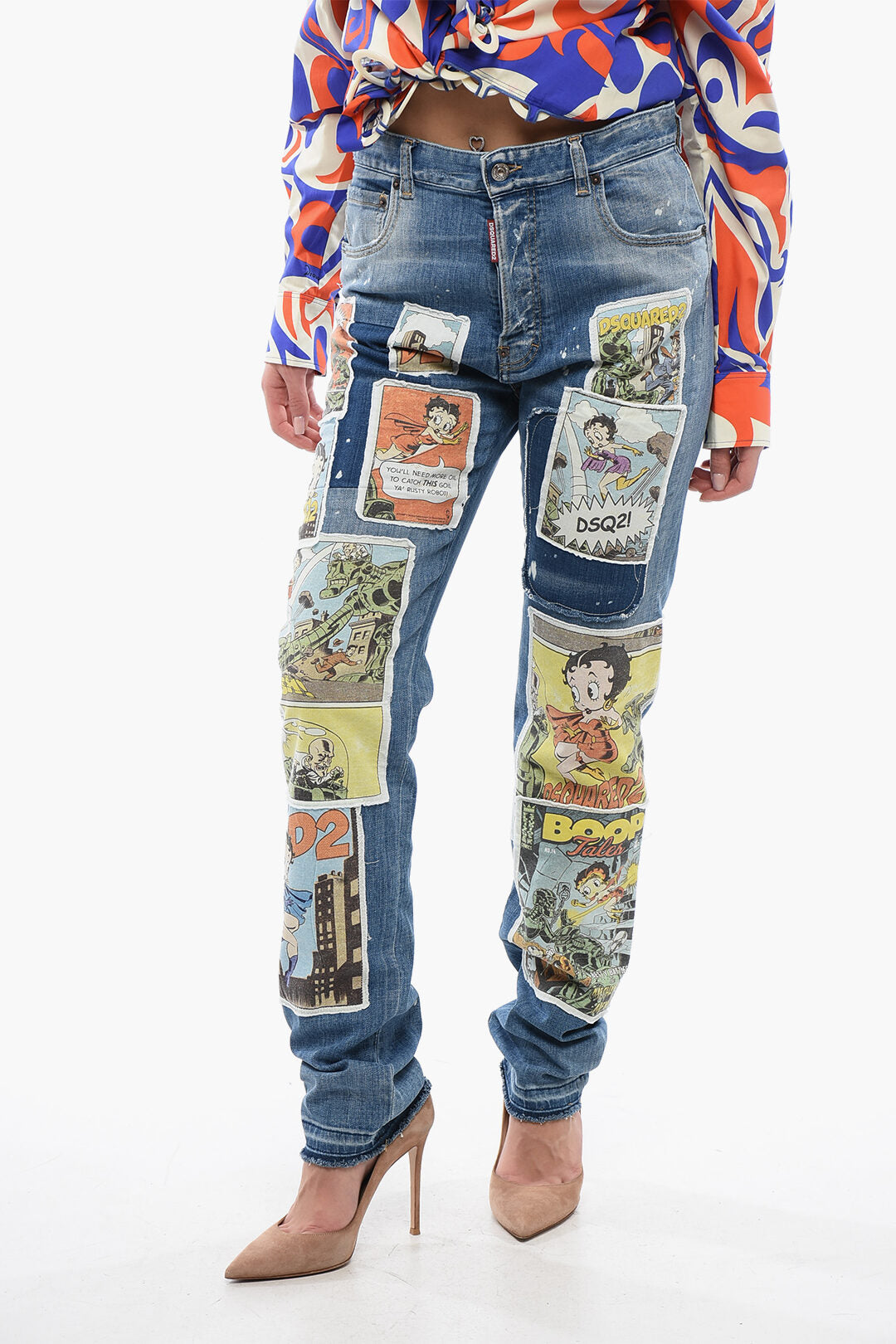 Dsquared2 2750~Jeans BOOP TALES 642 Fit with All-Over Patch 16cm
