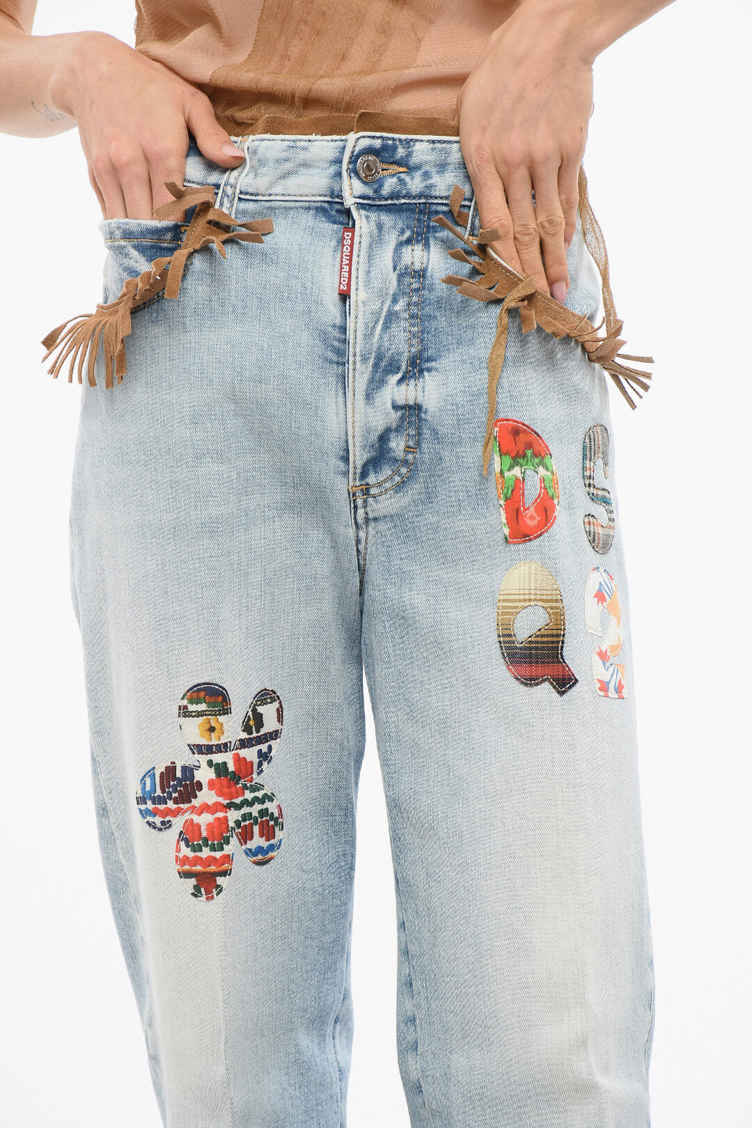 Dsquared2 2750~Jeans Roadie Fit HIPPIE with Suede Fringes 22cm, view 2
