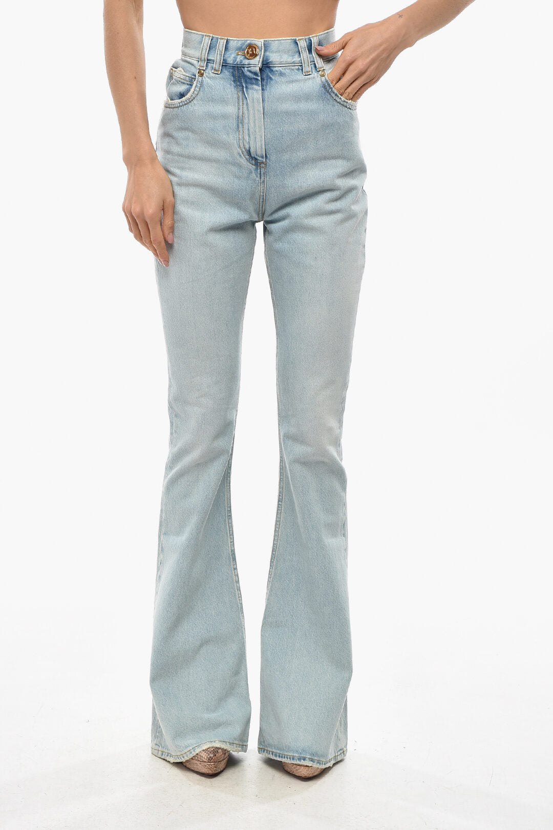 Balmain 2750~Light-Wash Denim Bootcut Jeans