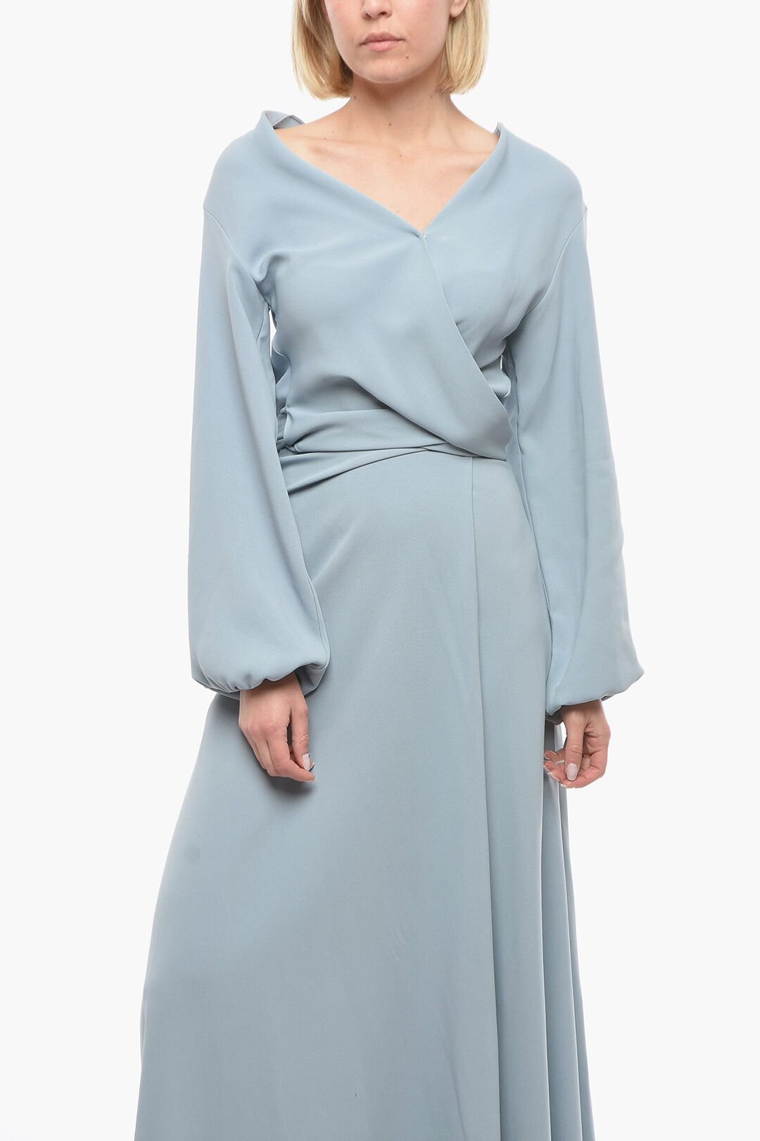 Super Blond 2750~Maxi Wrap Dress with Belt, view 2