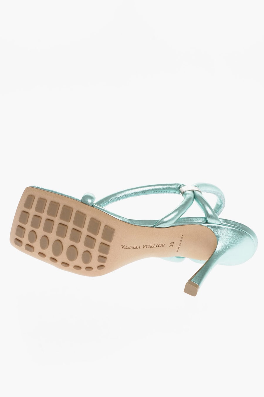 Bottega Veneta 2750~Metallic Effect Leather Sandals 9 cm, view 5