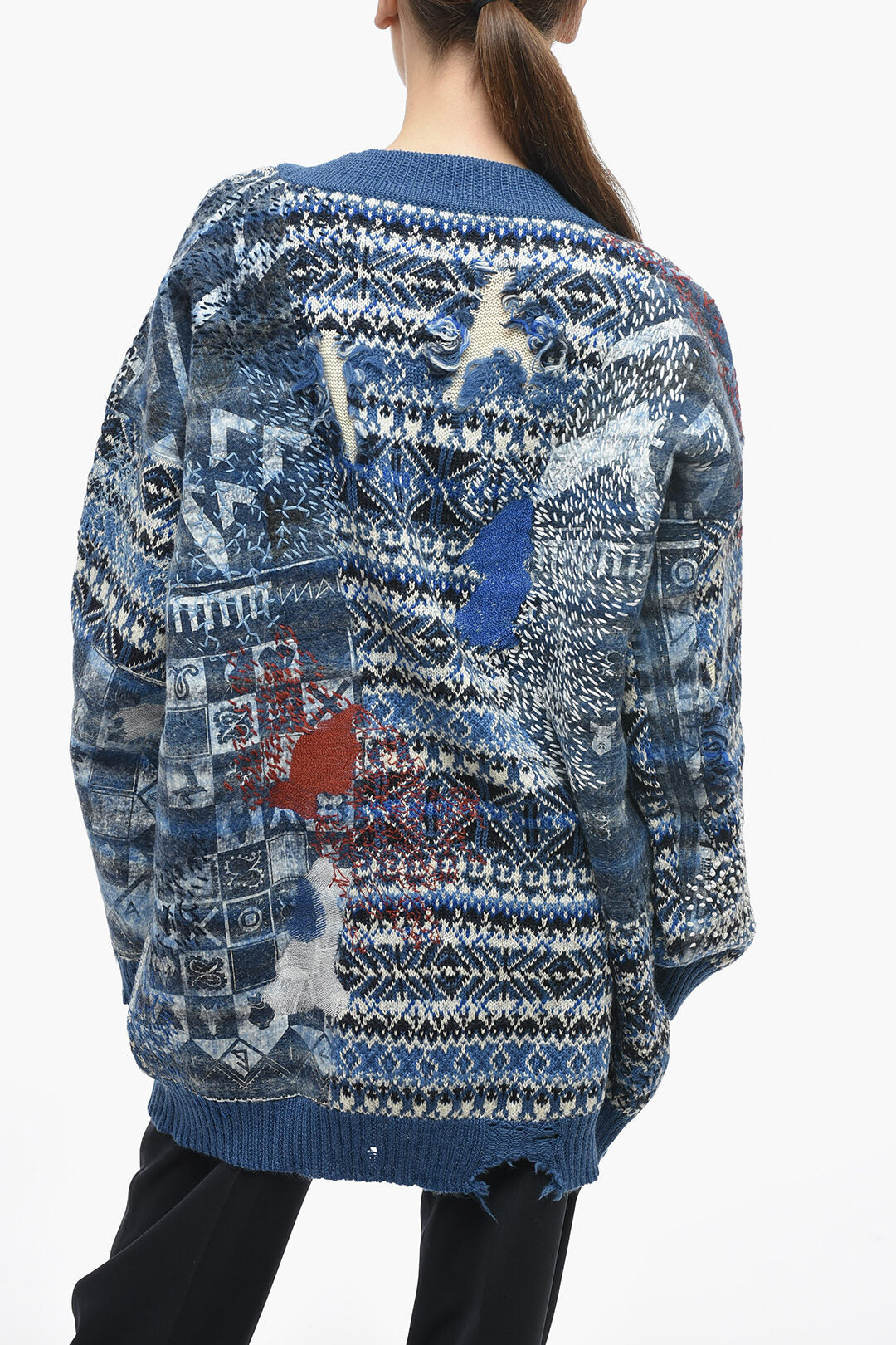 Maison Margiela 2750~MM0 Mixed Wool Pullover with V Neck, view 2