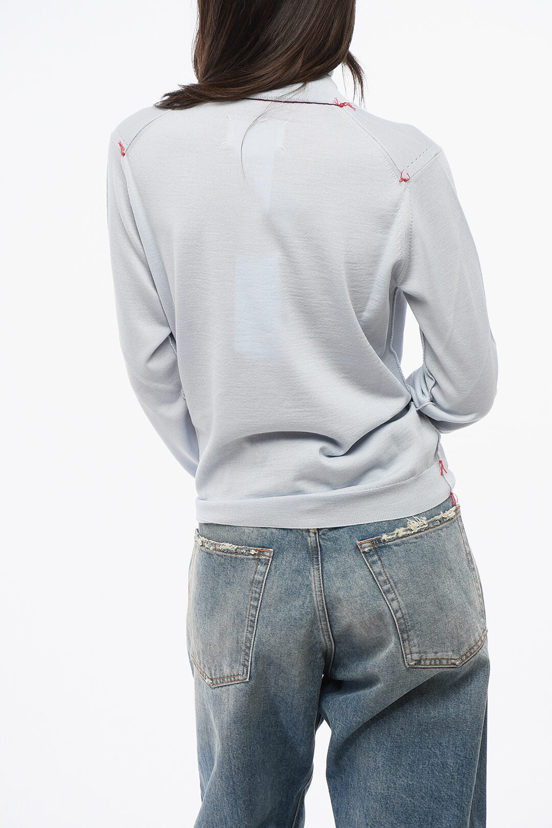 Maison Margiela 2750~MM4 MM14 Solid Wool Turtleneck Sweater, view 2