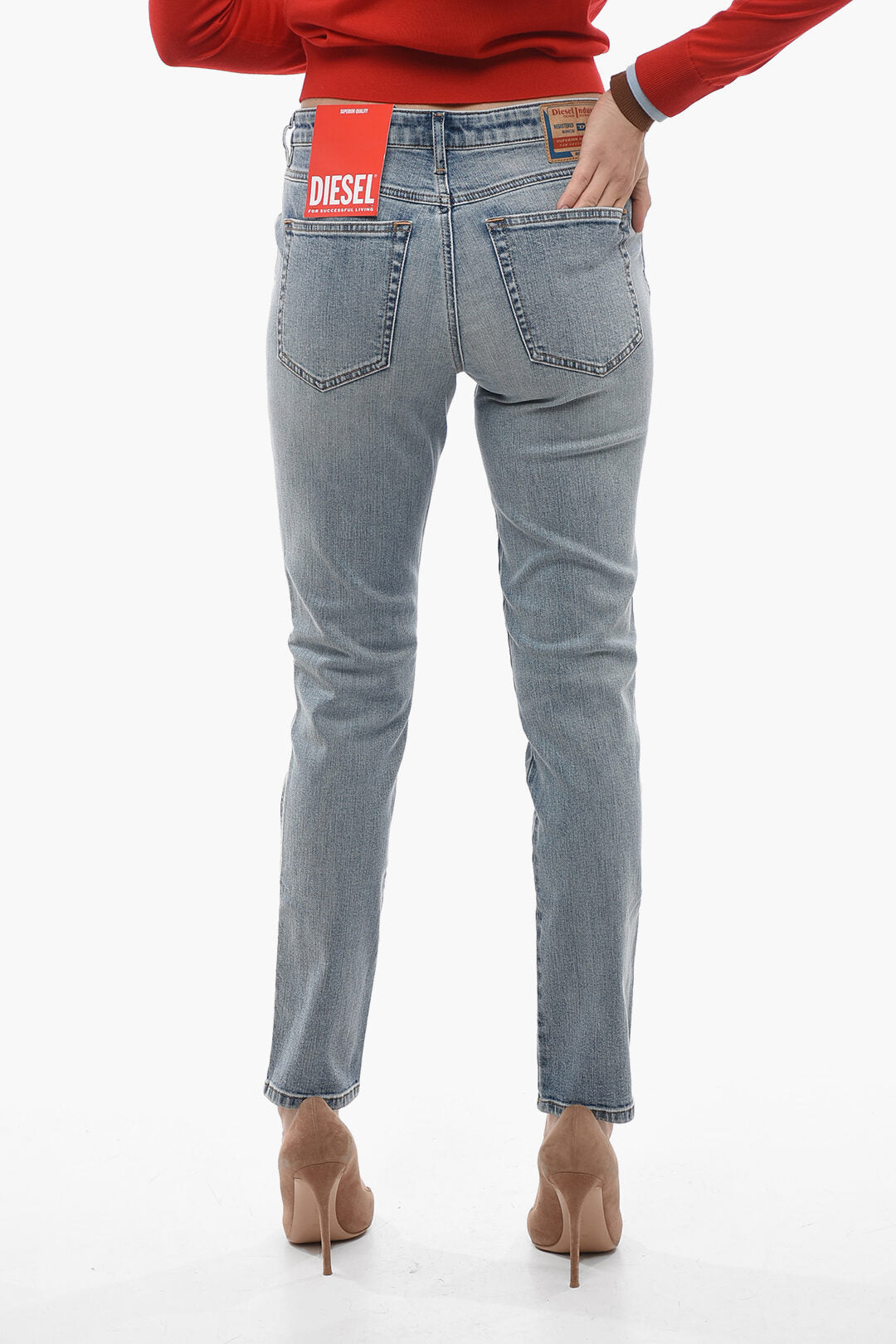Diesel 2750~RED TAG Stone-Washed Denim Skinny-Fit Jeans BABHILA 15cm