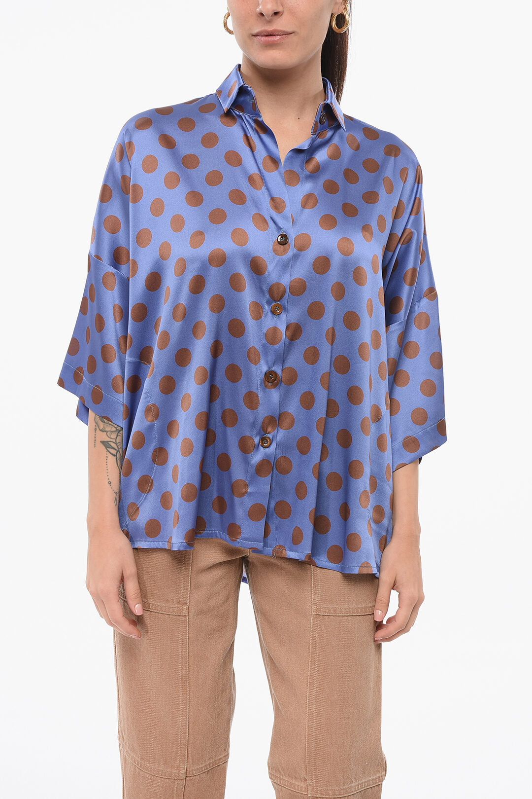 Stephan Janson 2750~Silk Polka-Dot Blouse