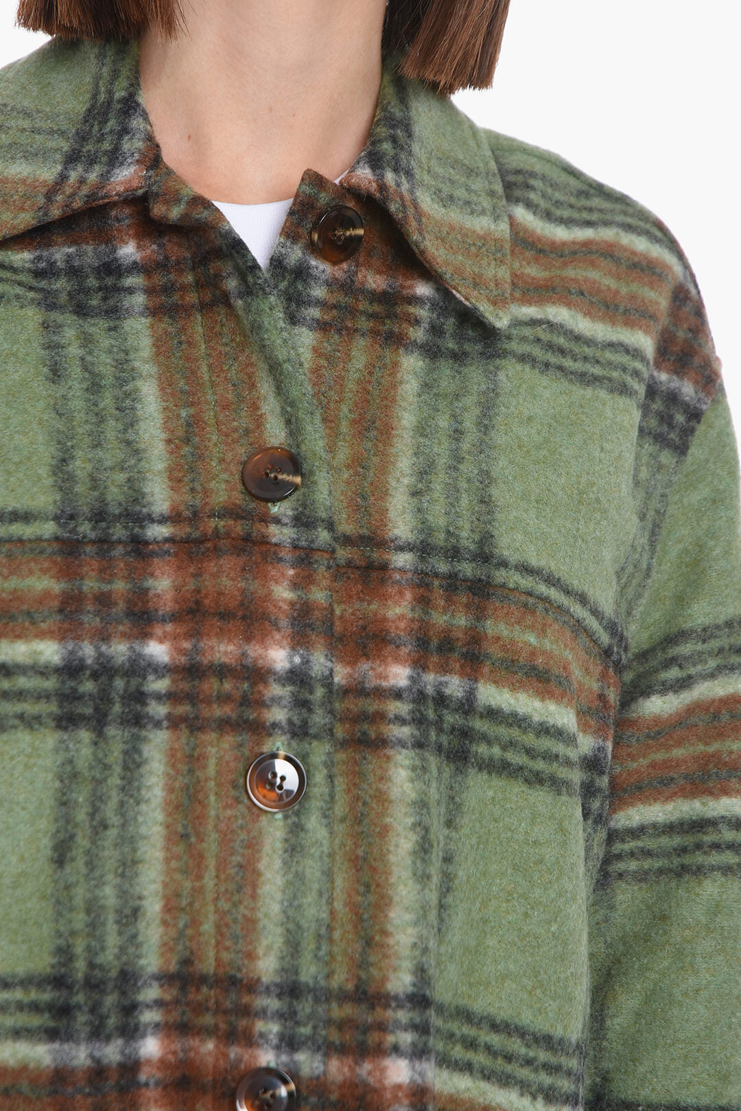 Samsoe Samsoe 2850~Fleece Overshirt ROSALIE with Tartan Pattern