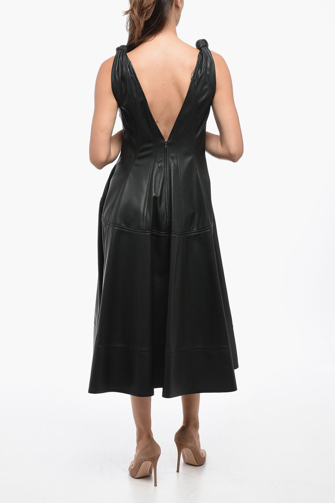 Bottega Veneta 2850~Leather Dress with Knotted Details