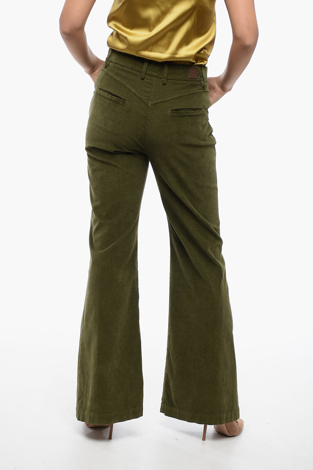 True Royal 2850~Low-Rise Corduroy Pants with Flared Fit, view 2