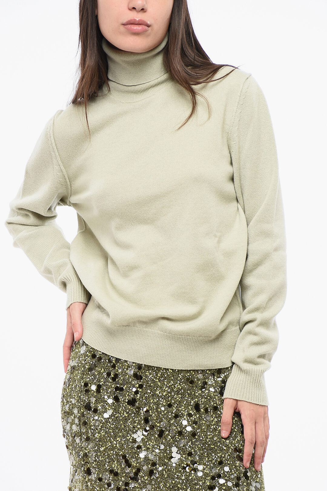 Maison Margiela 2850~MM4 MM14 Solid Cashmere Turtleneck Sweater