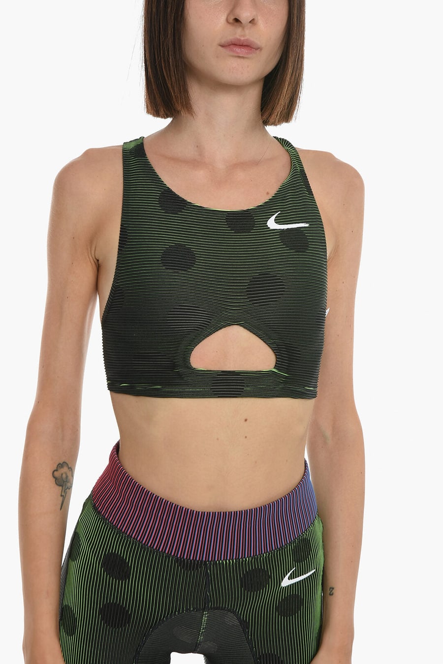 Off-White 2850~NIKE Active Double-Layer Striped Top, view 3