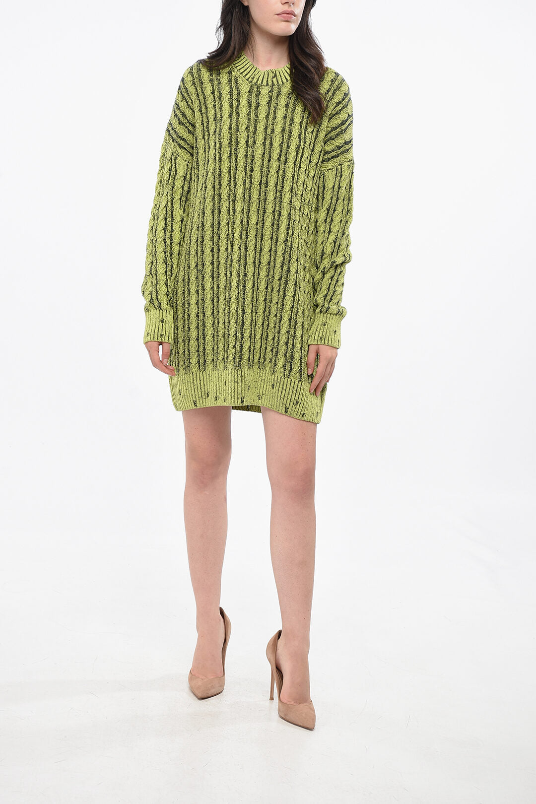 Diesel 2850~RED TAG Knit Minidress PANTESSE with Cable-Knit Design