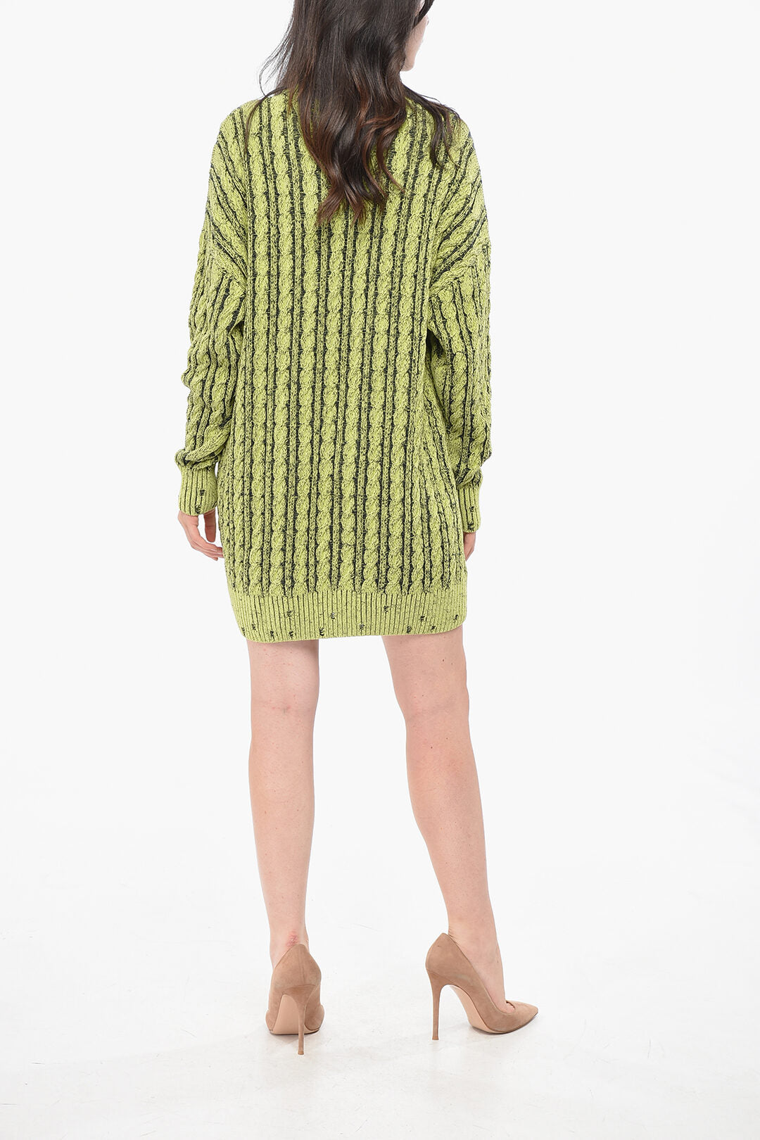 Diesel 2850~RED TAG Knit Minidress PANTESSE with Cable-Knit Design, view 2