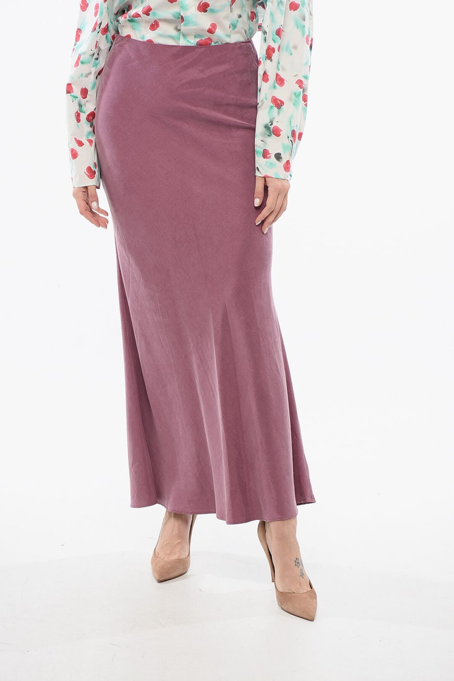 Max Mara 2900~STUDIO Linen-Blend Skirt GOYALI With Slit