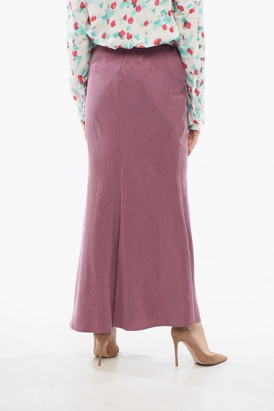 Max Mara 2900~STUDIO Linen-Blend Skirt GOYALI With Slit, view 2