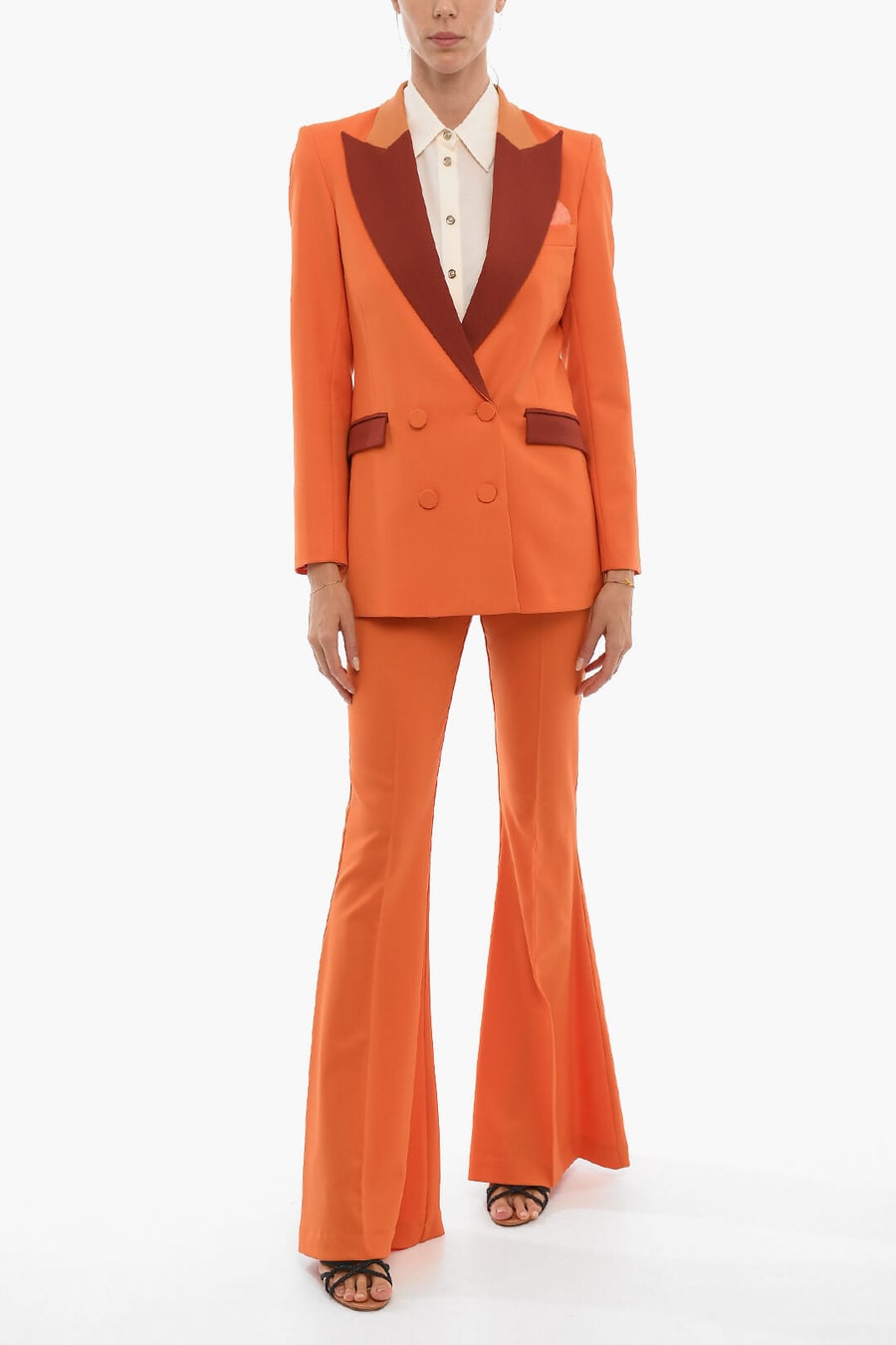 Hebe Studio 2950~Double-Breasted Jacket BIANCA With Flap Pockets, view 4