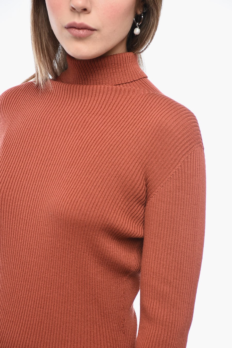 Dsquared2 2950~Ribbed Wool Turtleneck Mini Dress, view 3