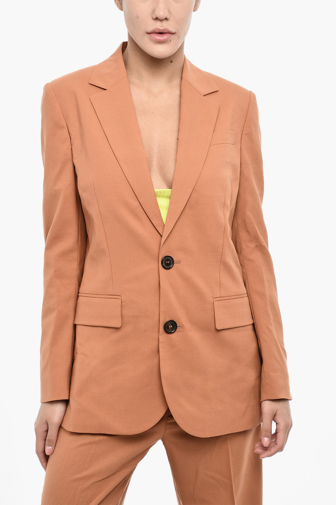 Dsquared2 2950~Virgin-Wool-Blend Oversized Two-Button Dress