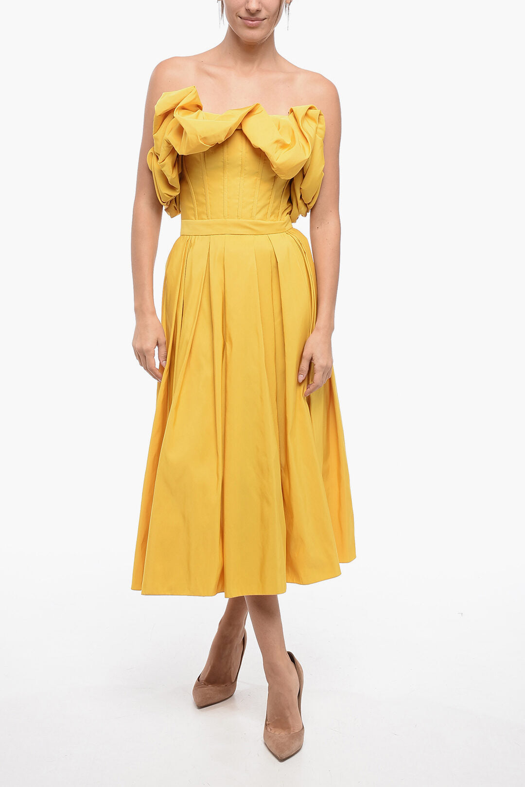 Alexander McQueen 3000~Flared Dress with Corset and Balloon Sleeves