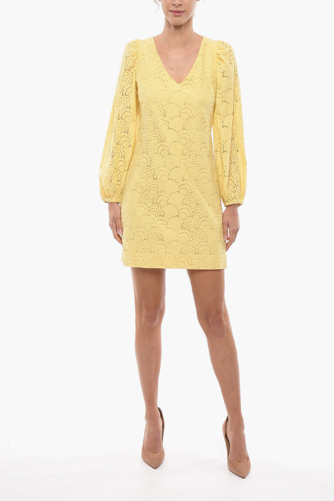 Samsoe Samsoe 3000~Lace Mini Dress ANAIN with Puff Sleeve