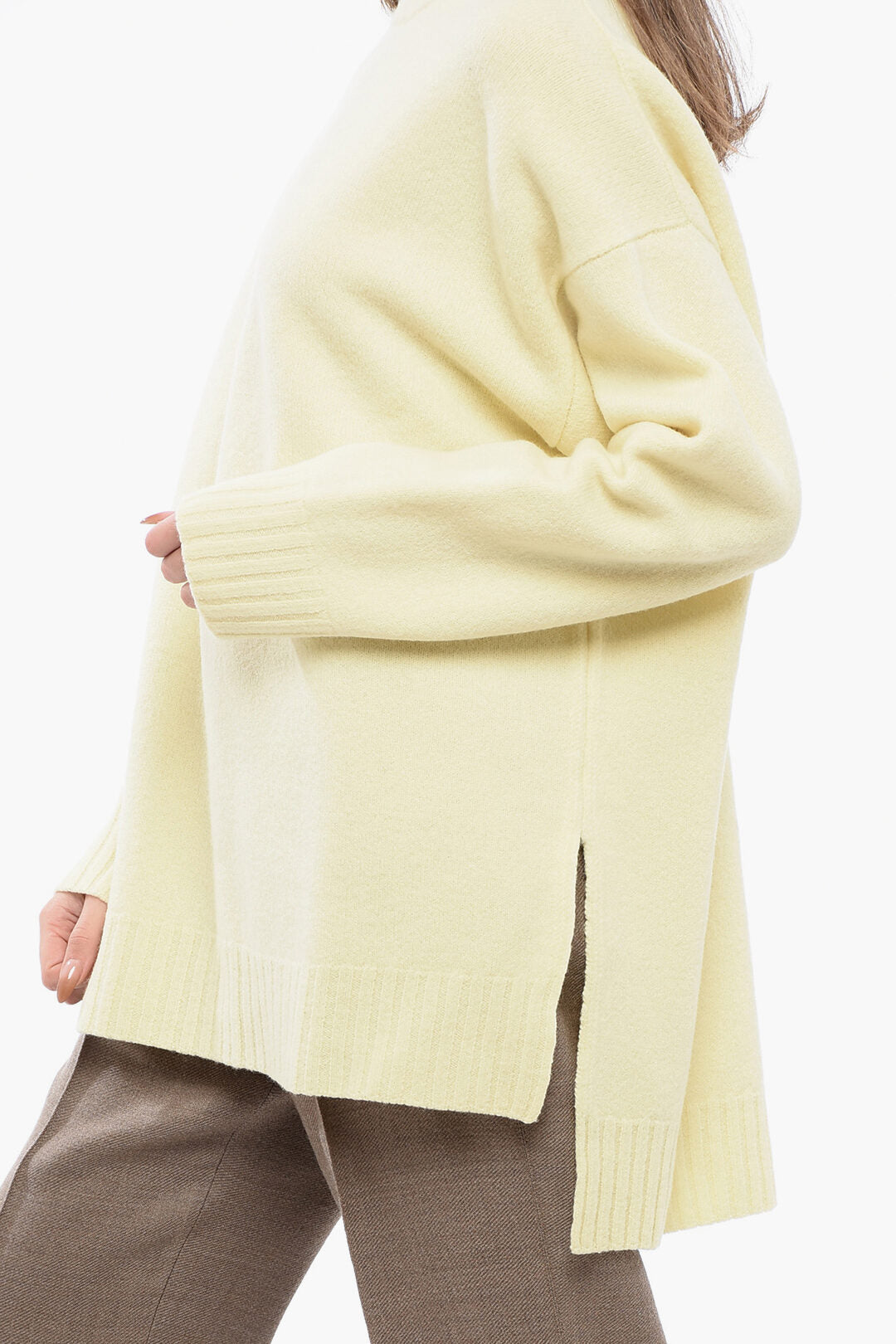 Jil Sander 3000~Oversized Dropped-Shoulder Sweater with Asymmetric Hem, view 2