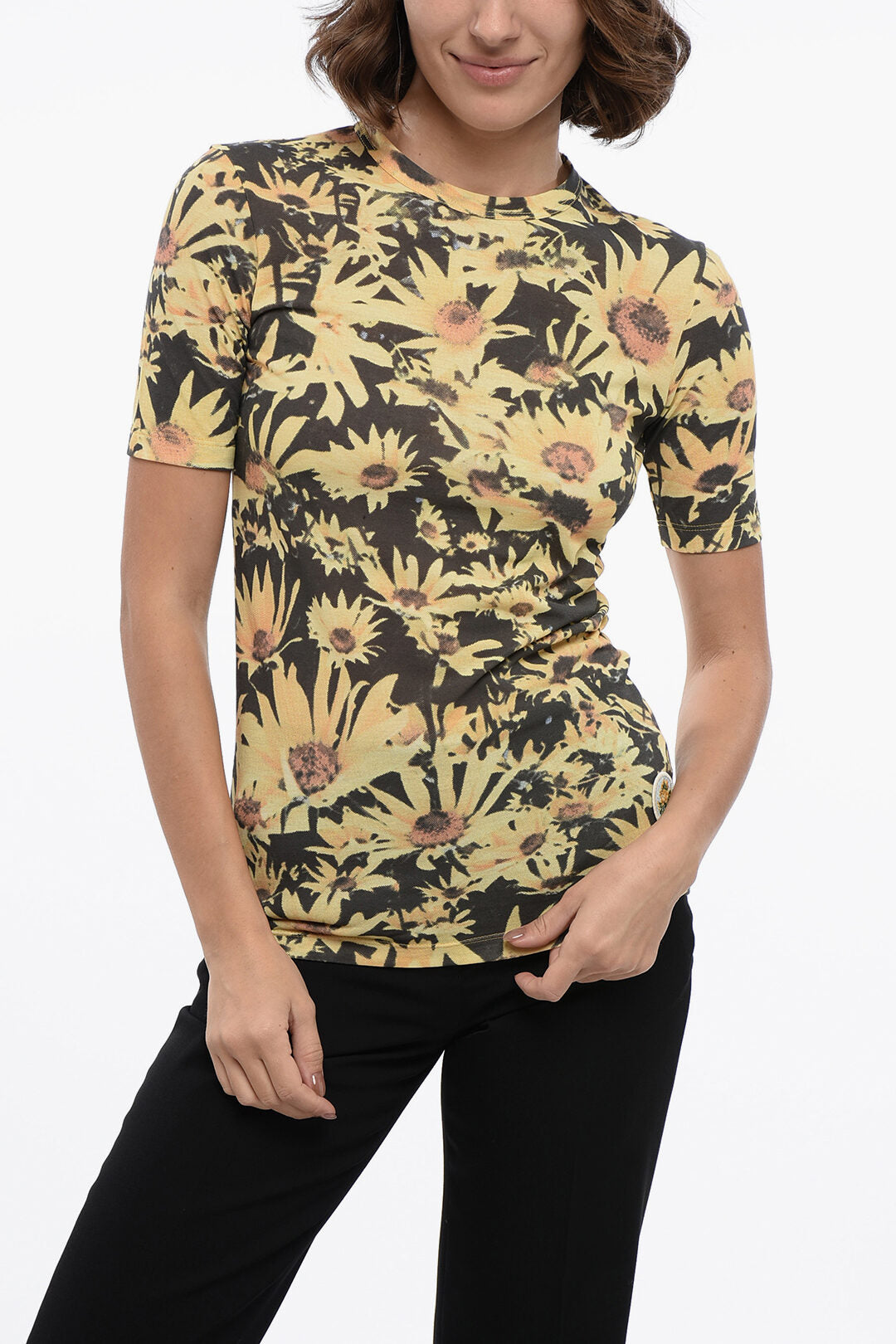 Jil Sander 3000~Technical Cotton Crewneck T-Shirt SUNFLOWER