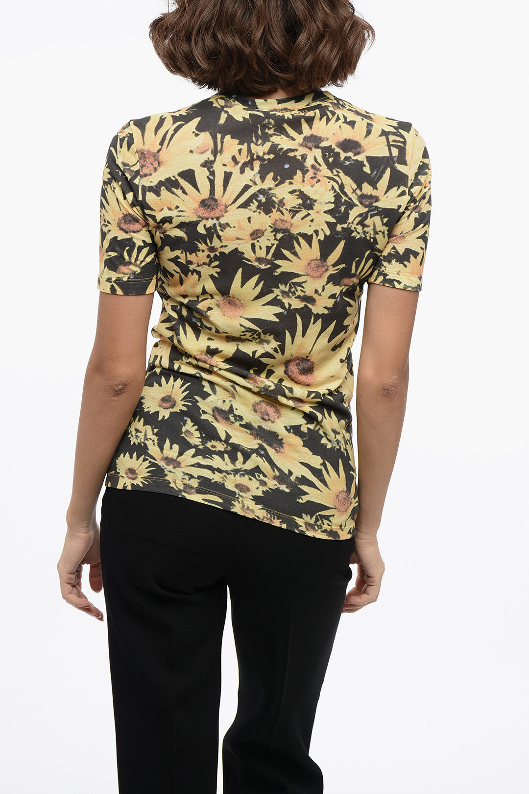 Jil Sander 3000~Technical Cotton Crewneck T-Shirt SUNFLOWER, view 2