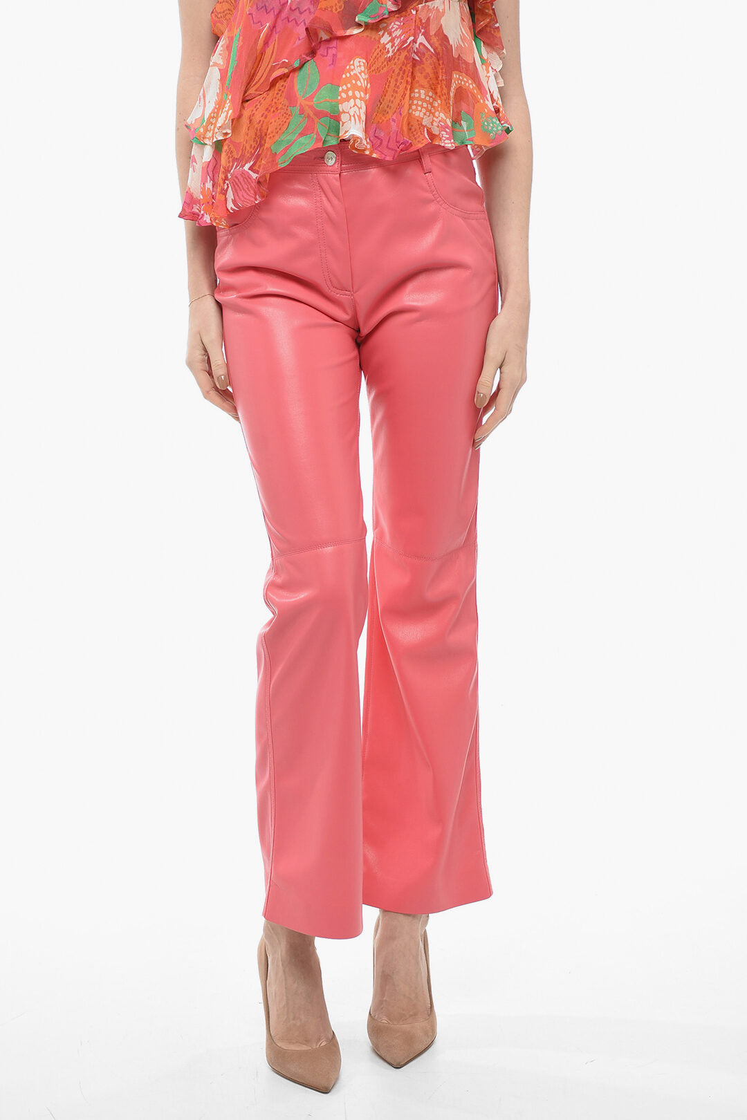 MSGM 3050~5-Pocket Straight-Fit Eco-Leather Trousers