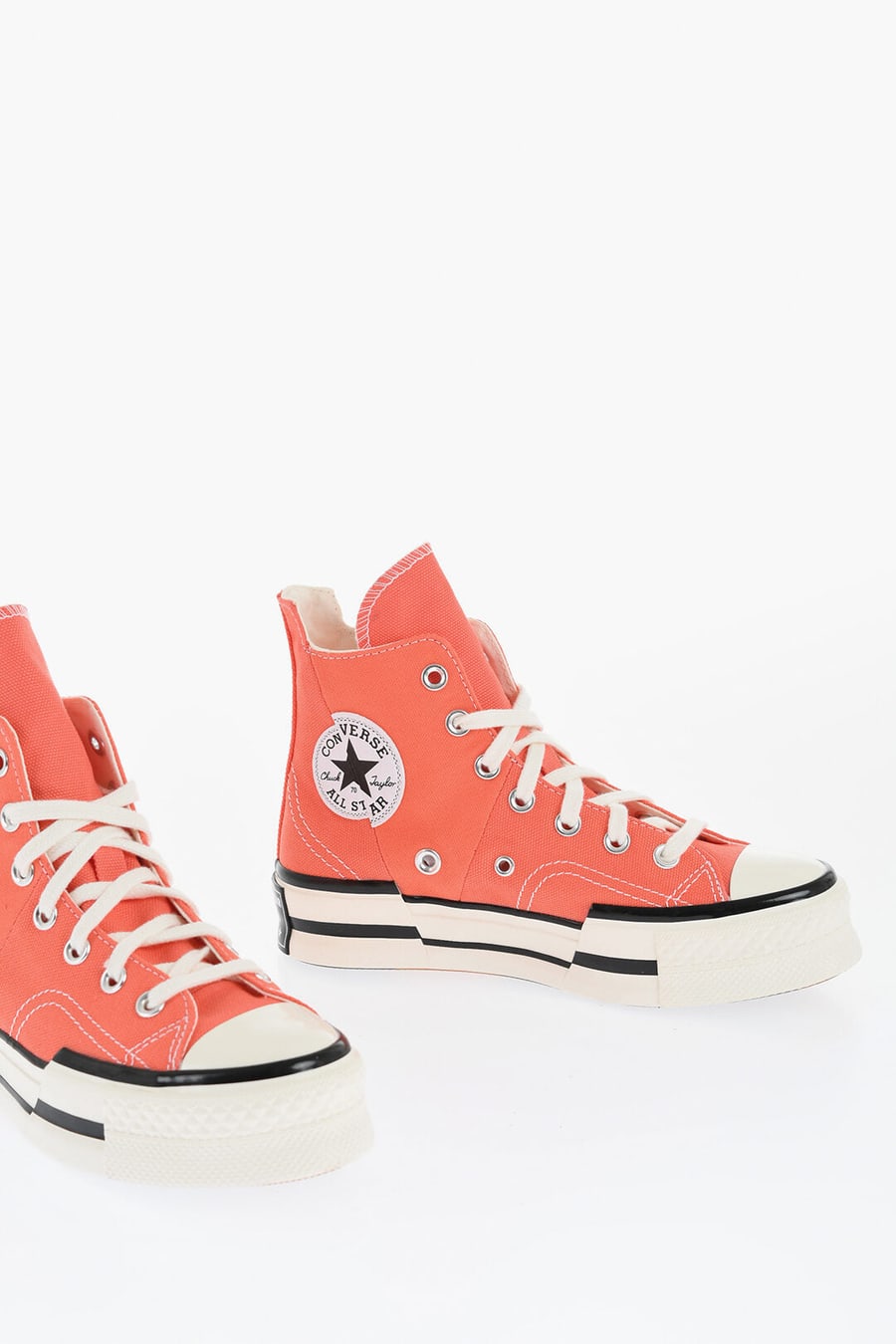 Converse 3050~ALL STAR CHUCK TAYLOR 70 Canvas High-Top Sneakers CHUCK 70 PLUS with Asymmetric Design and 3.5 cm Platform