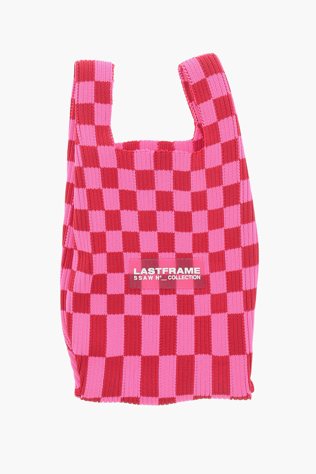 Last Frame 3050~Bicolour Checked Mini Bag with Vegan Leather Shoulder Strap