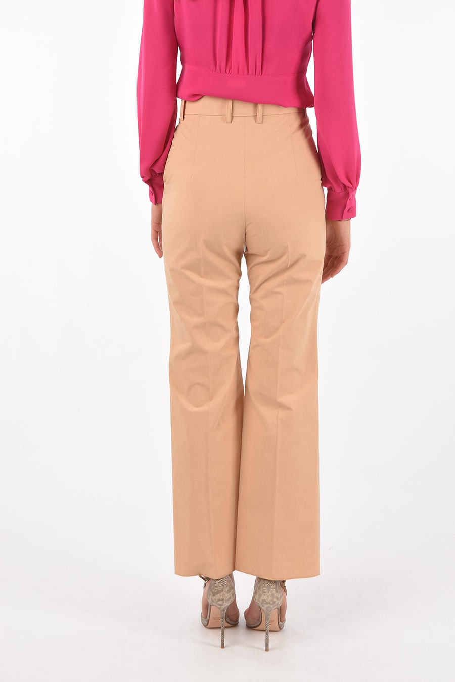 Super Blond 3050~Cotton Trousers FLARED with Front Pleats, view 2