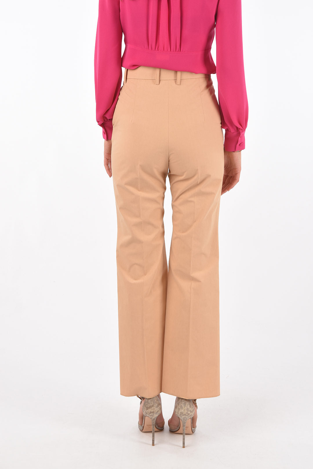 Super Blond 3050~Cotton Trousers FLARED with Front Pleats, view 2