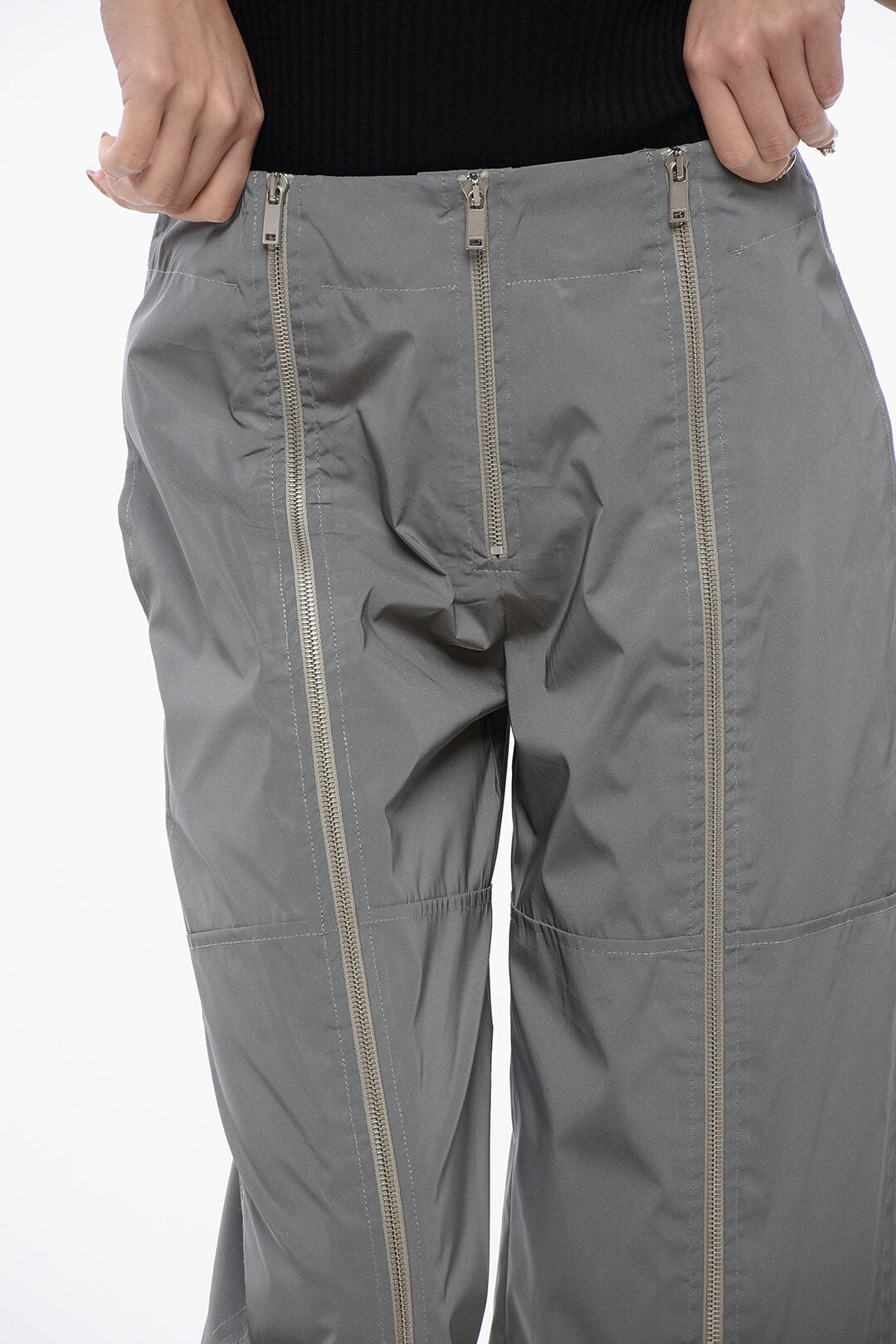 Jil Sander 3050~Cropped Reflective Pants with Zip Detail, view 2