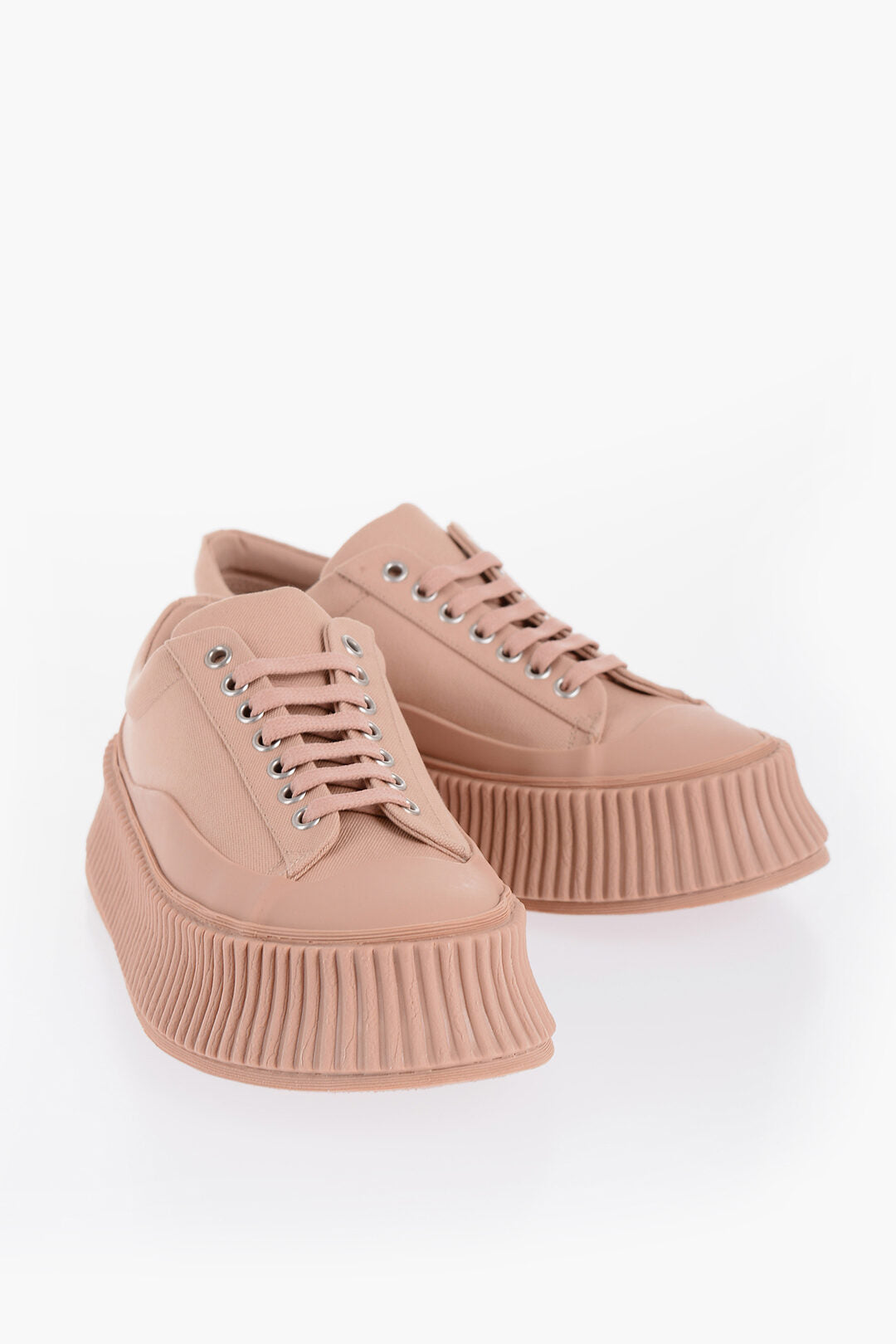 Jil Sander 3050~Lace-Up Canvas Sneakers with Chunky Sole