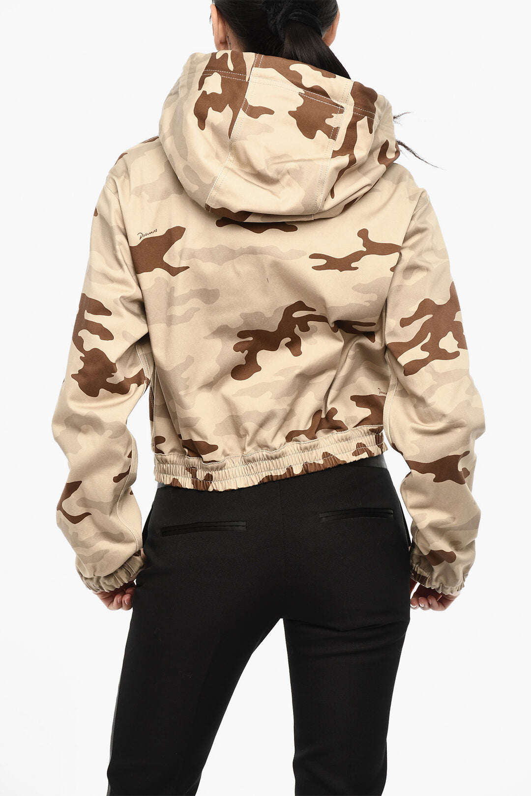 Dsquared2 3050~Lightweight Camouflage Jacket With Hood And Jewel Embellishments, view 2