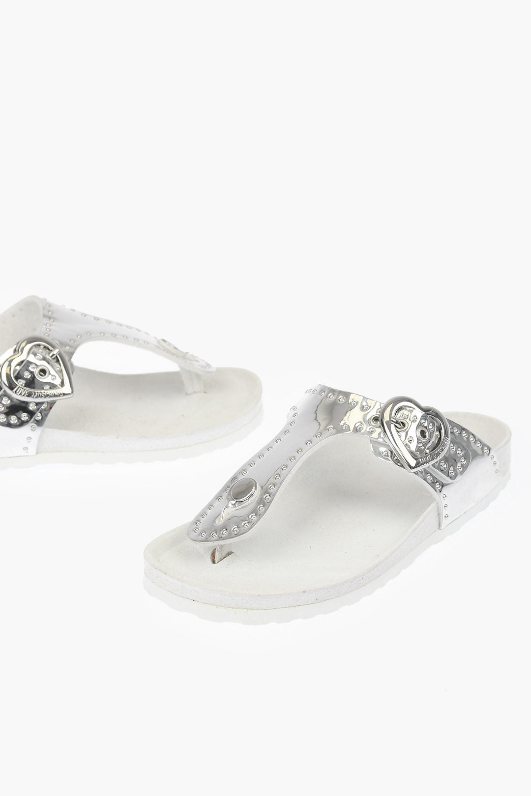 Moschino 3050~LOVE Thong Sandals BIRK130 with Mirror Effect