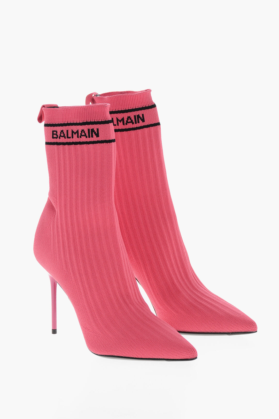Balmain 3050~Ribbed Fabric Sock Ankle Boots SKYE-KNIT with 10cm Heel