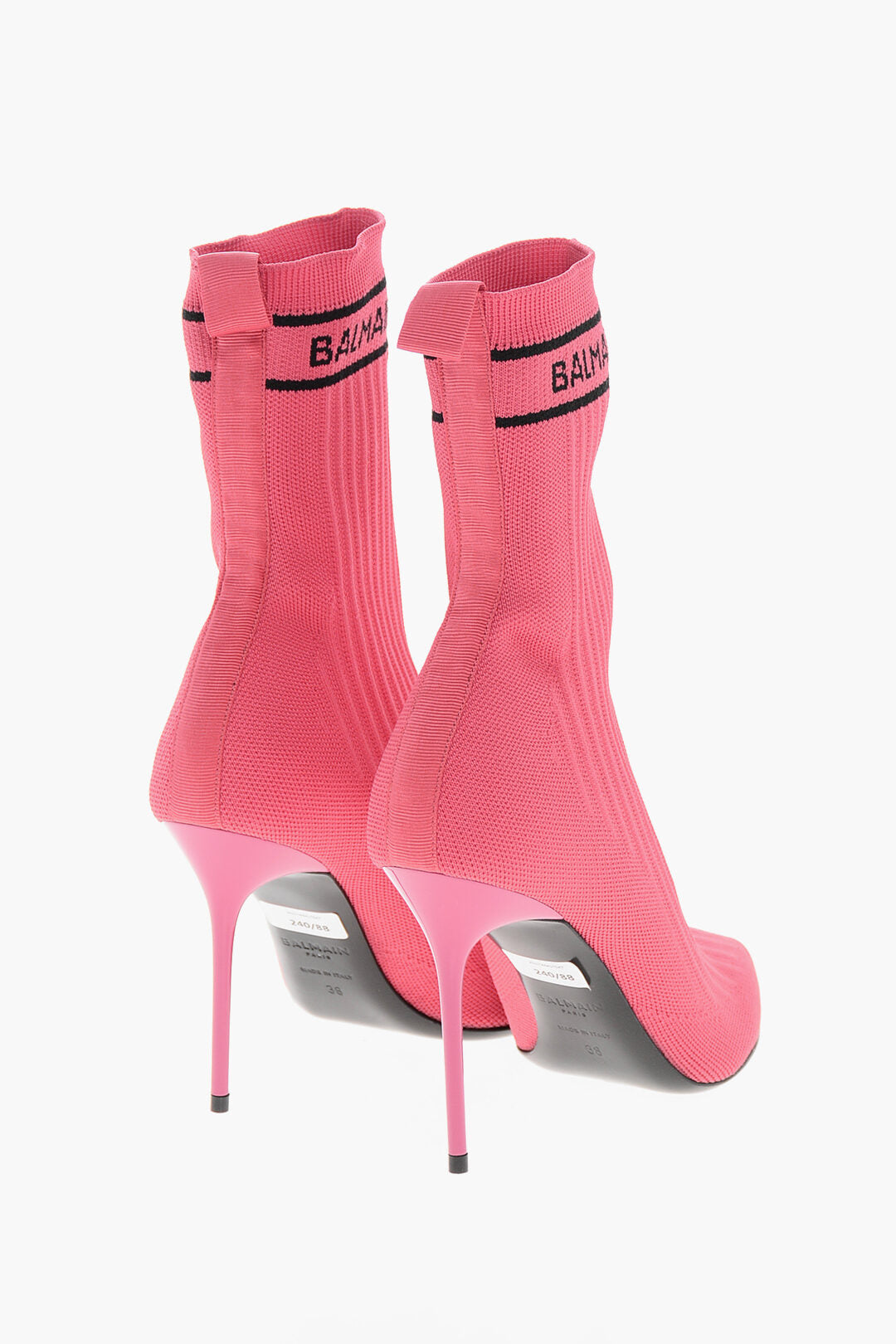 Balmain 3050~Ribbed Fabric Sock Ankle Boots SKYE-KNIT with 10cm Heel