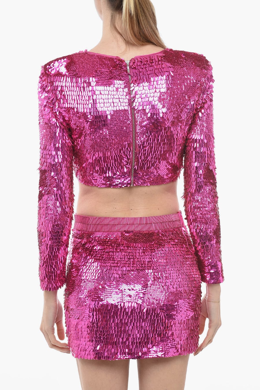 Retrofete 3050~Sequin Long-Sleeved Crop Top LEANNE, view 2