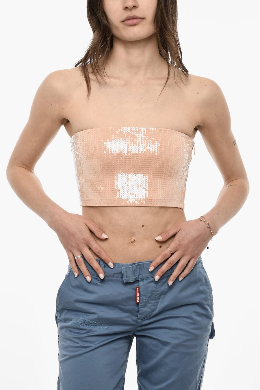 Dsquared2 3050~Sequin Strapless Crop Top