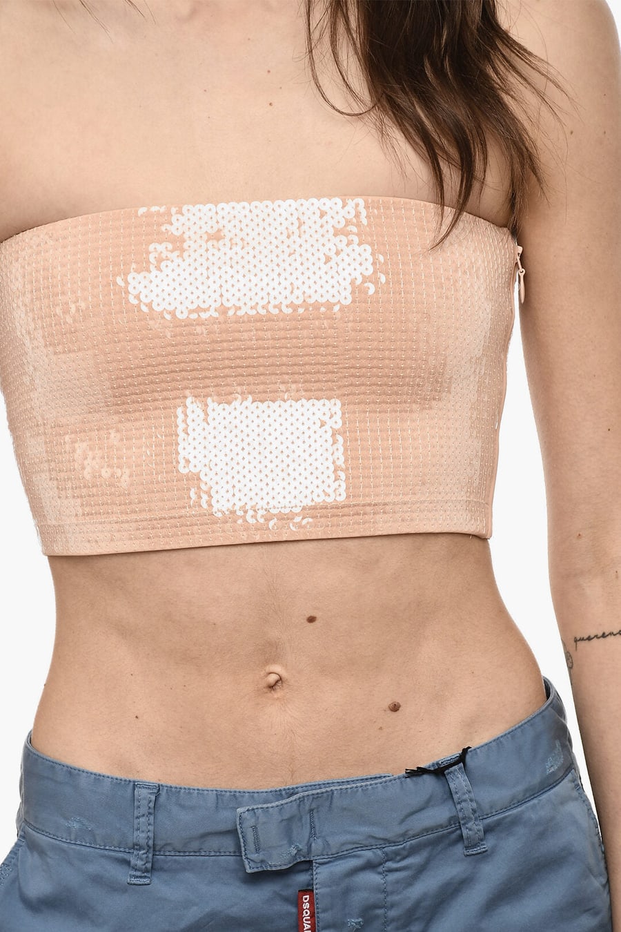 Dsquared2 3050~Sequin Strapless Crop Top, view 3