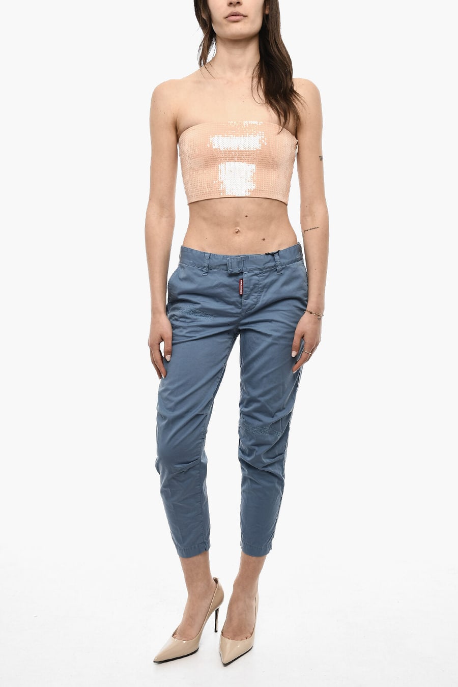 Dsquared2 3050~Sequin Strapless Crop Top, view 4