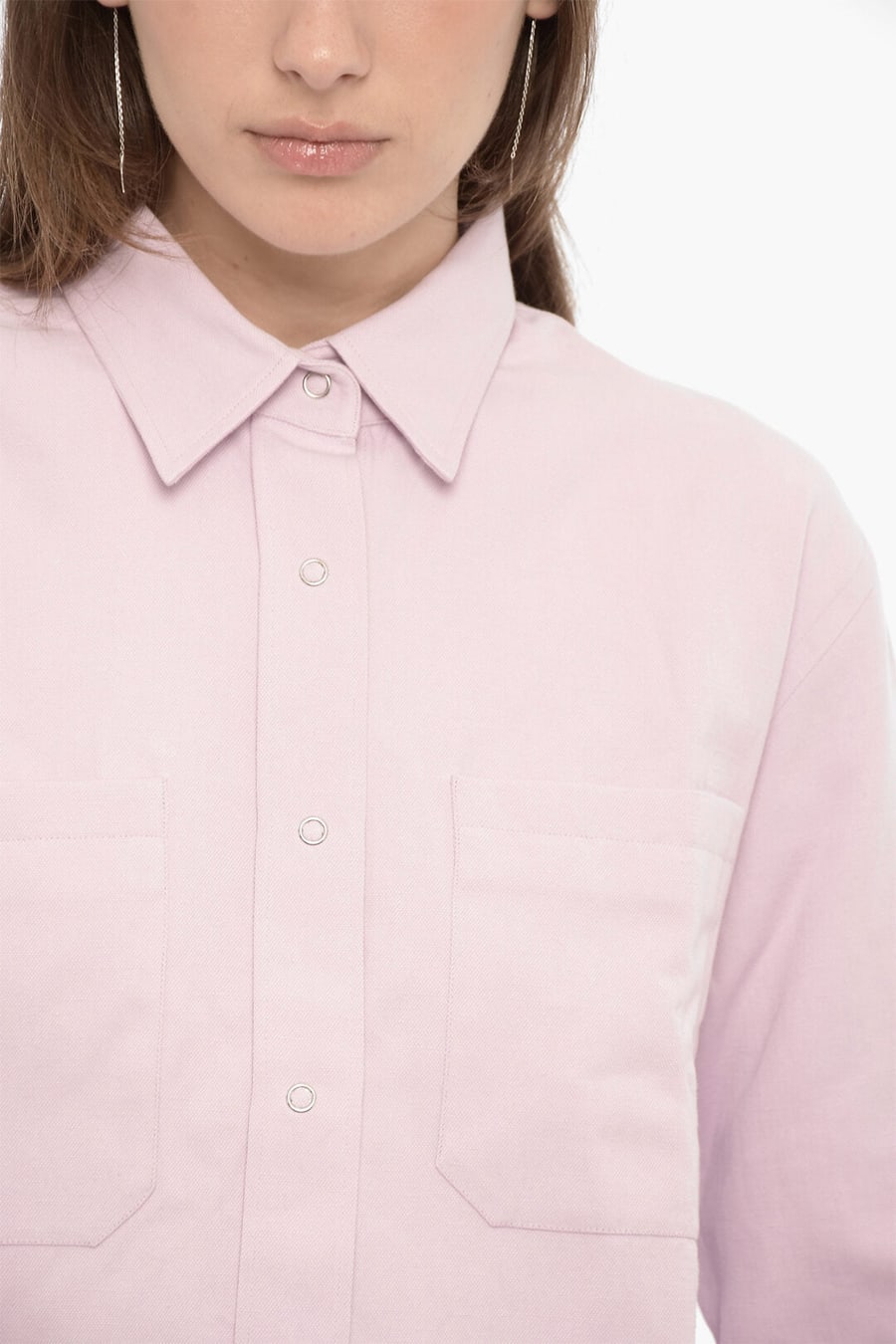 Destin 3050~Solid Cotton-Linen Overshirt MARINA with Bandana Detail, view 4
