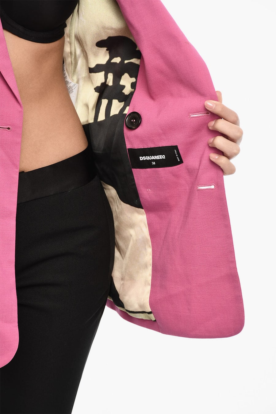 Dsquared2 3050~Solid-Color Double-Breasted Virgin Wool-Blend Blazer, view 5
