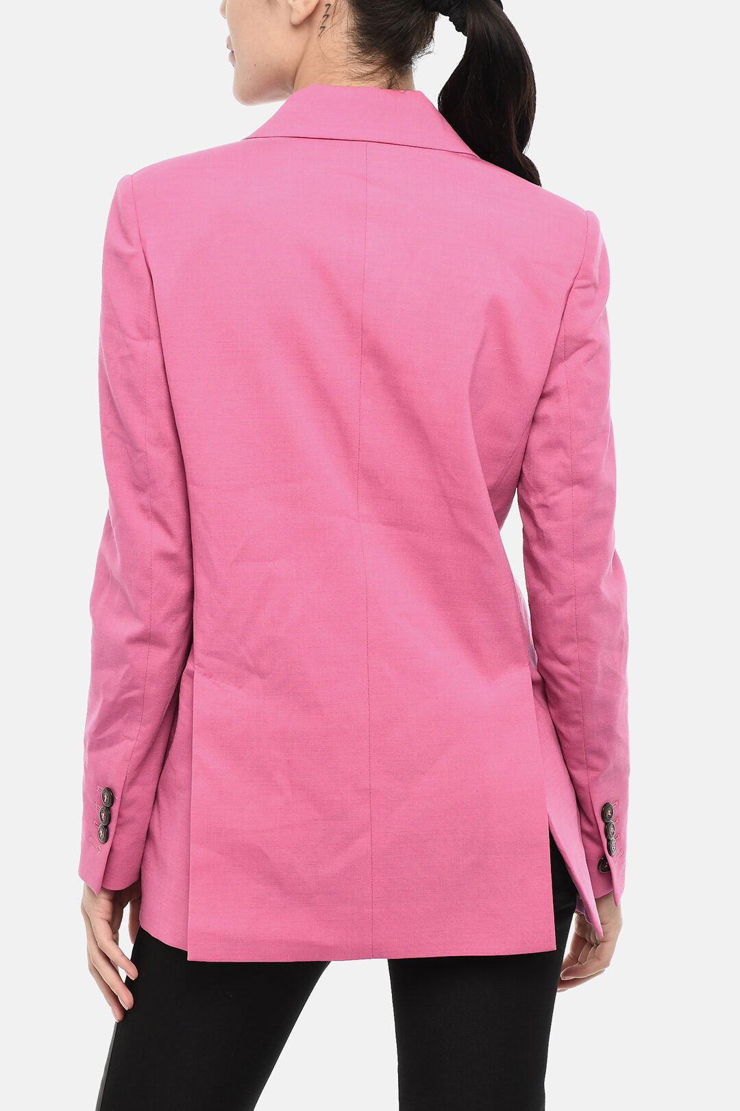 Dsquared2 3050~Solid-Color Double-Breasted Virgin Wool-Blend Blazer, view 2