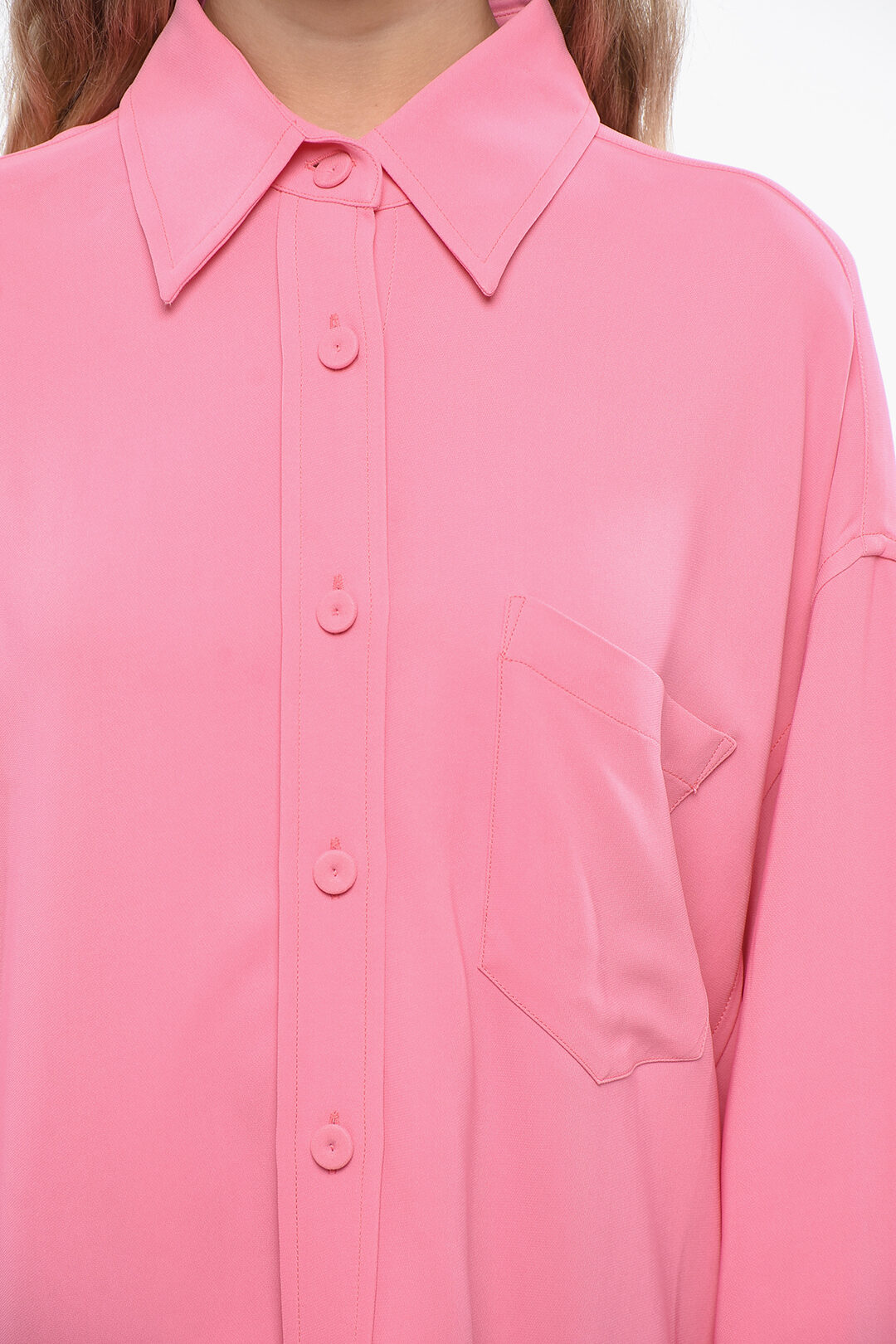 Stella McCartney 3050~Solid-Color Drop-Shoulder Shirt