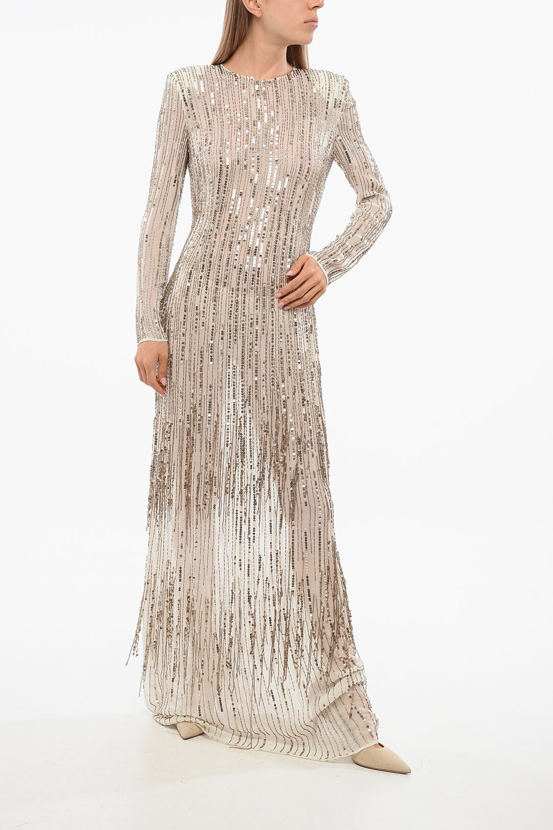 Elisabetta Franchi 3050~Straight-Fit Sequin Maxi Dress