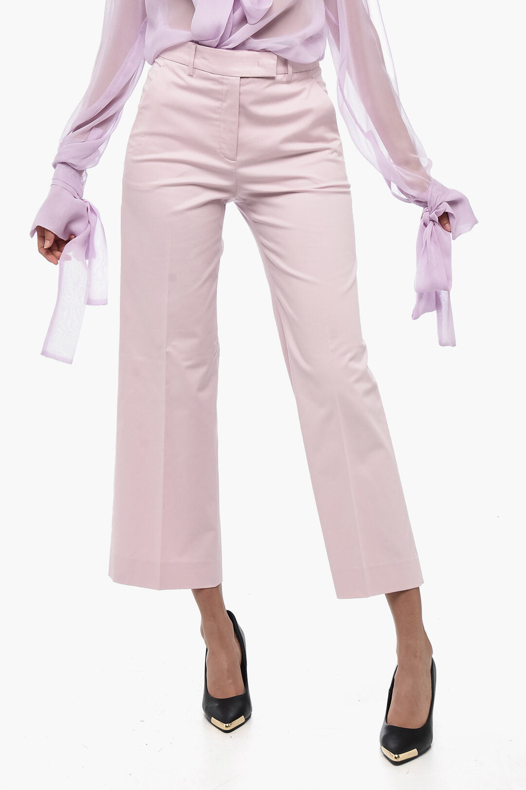 QL2 3050~Straight-Fit Stretch Cotton Pants TEODORA