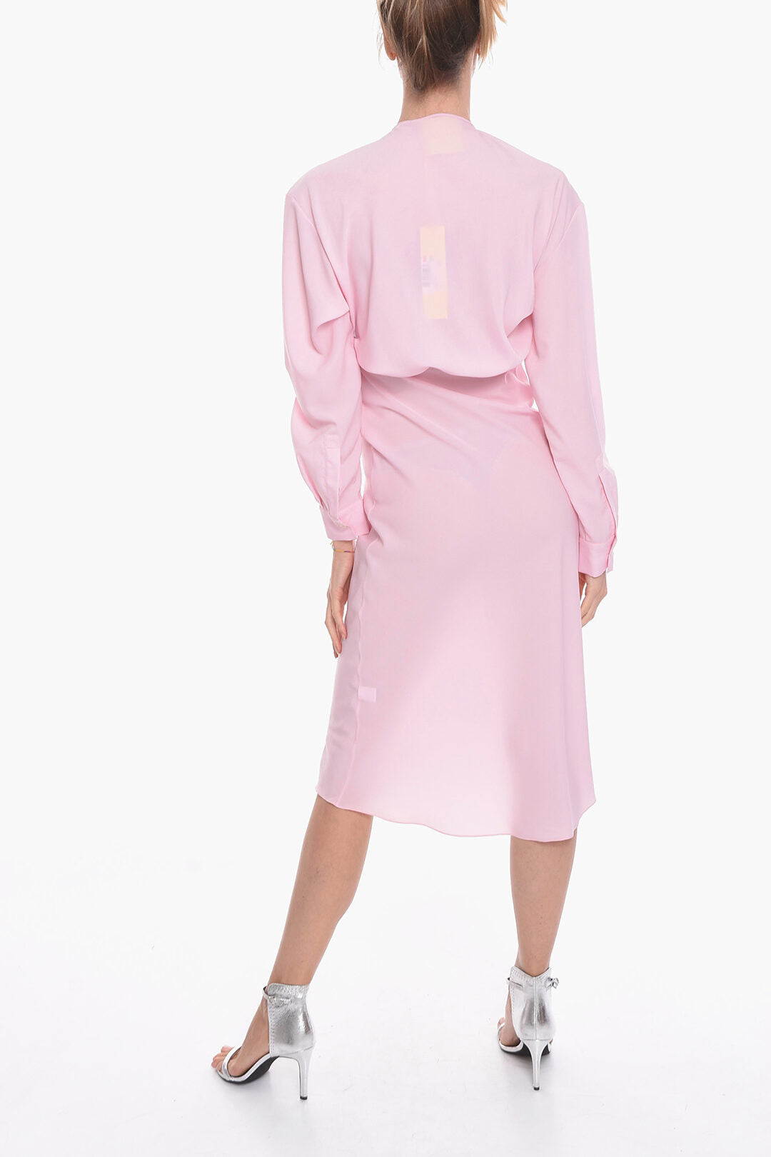 Super Blond 3050~Viscose Crepe Long Dress GREBSEH with Cut-out Detail, view 2